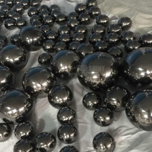 Multiple size stainless steel gazing ball with black color