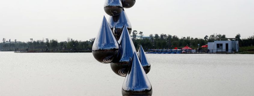 stainless steel water drop sculptures