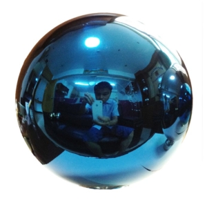 blue Stainless steel gazing ball,blue colored steel balls