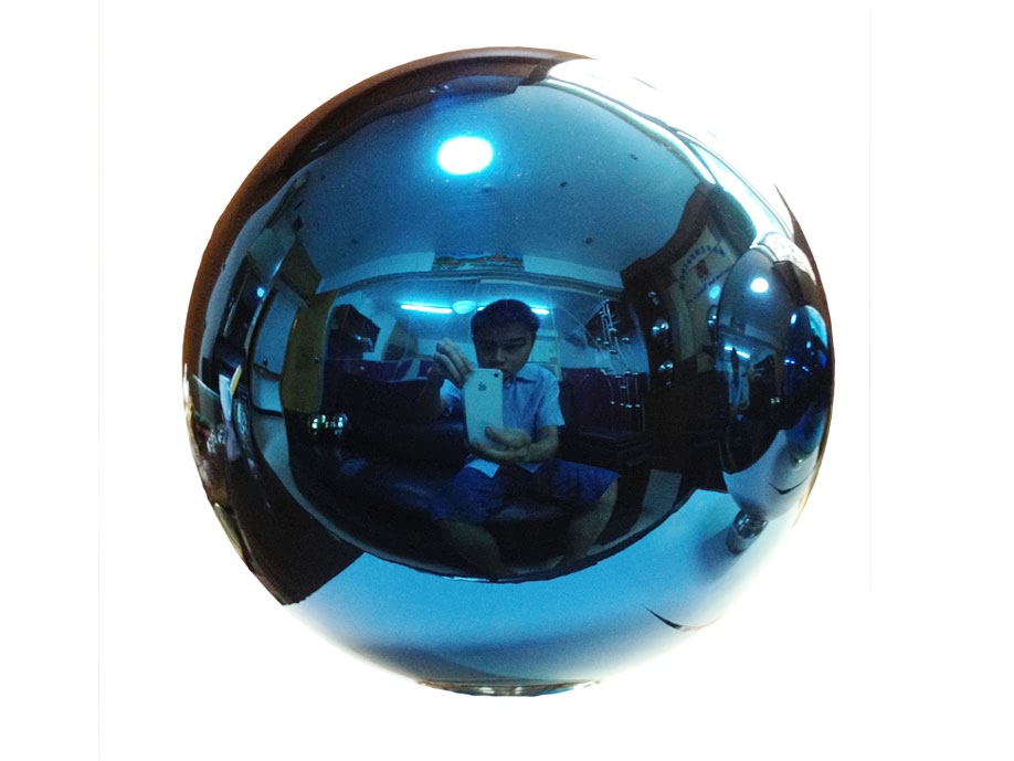 10 Trademark Innovations Stainless Steel Blue Gazing Mirror Ball Blue Renewed 