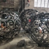 large garden art steel balls,garden pattern steel balls,