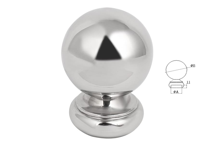 sourcing map 50mm Dia 304 Stainless Steel Hollow Cap Ball Spheres for Handrail Stair Newel Post 5pcs