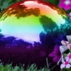 iridescence color steel gazing ball