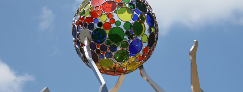 Stainless steel patterns balls for customized steel sculptures