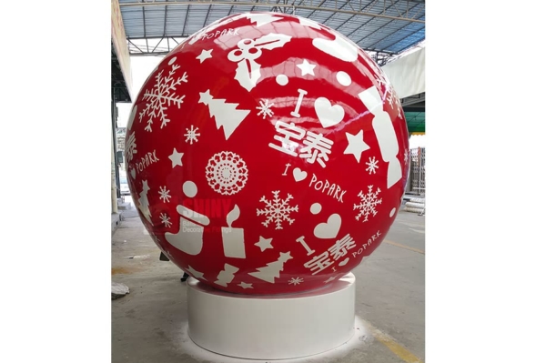 large christmas decorative steel spheres