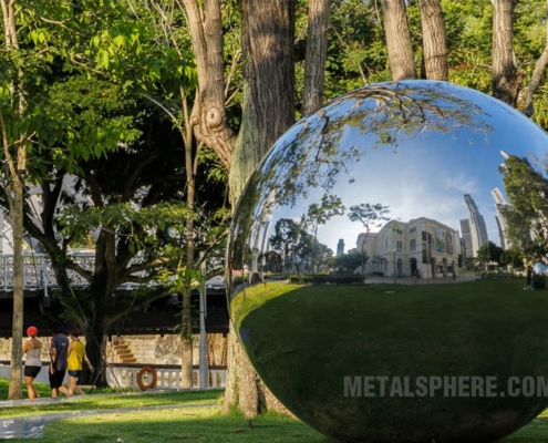large stainless steel gazing globes