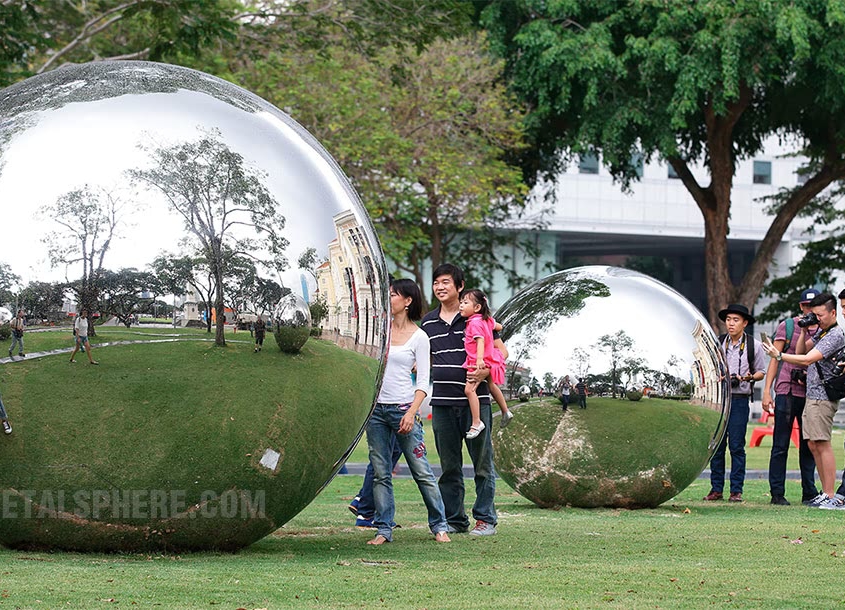 large stainless steel gazing globes