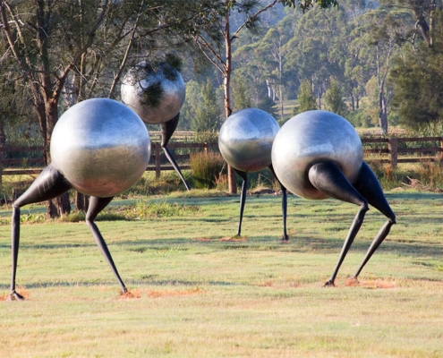 Large Aluminum ball Sculpture by the sea cottesloe.