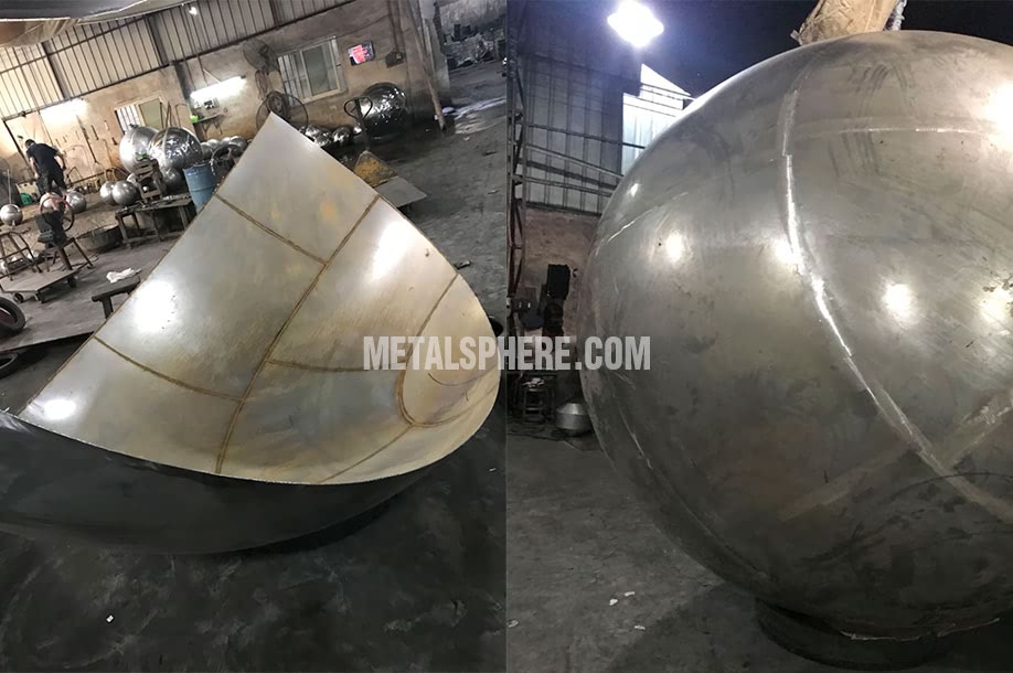 Large Stainless Steel Hollow Ball Cut 