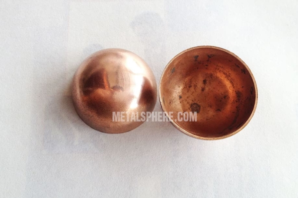 copper hemisphere with 51mm diameter with raw finished