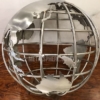 metal world globe in brushed finish