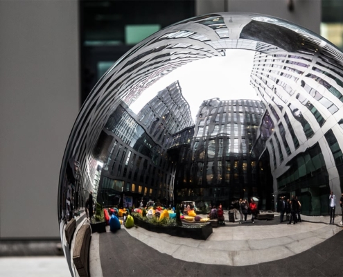 stainless steel garden globes