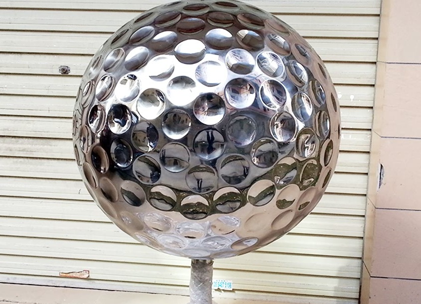 steel golf ball sculpture