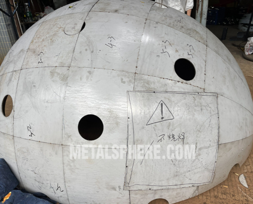 large stainless steel pickleball assembling