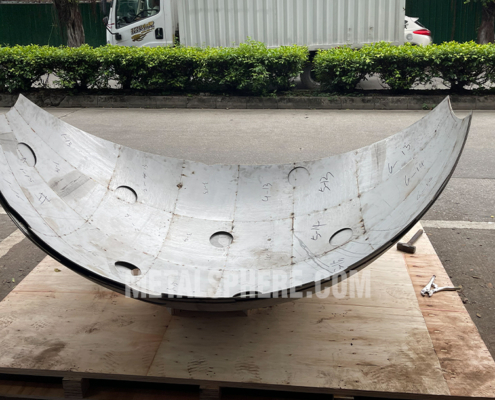 large stainless steel pickleball packing in plywood crate