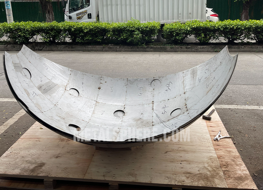 large stainless steel pickleball packing in plywood crate