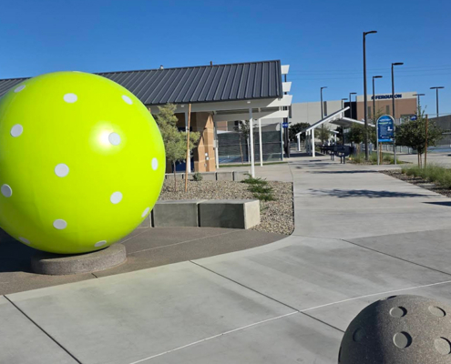 large stainless steel pickleball day view