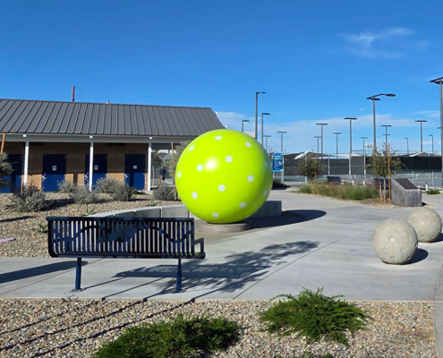 large stainless steel pickleball day view