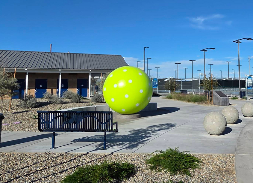 large stainless steel pickleball day view